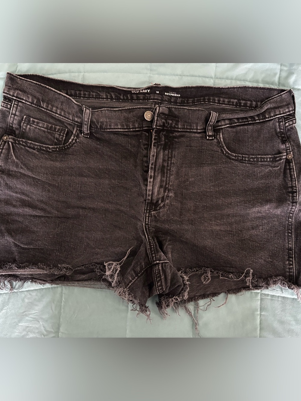 Old Navy Black Distressed Denim Cutoff Shorts